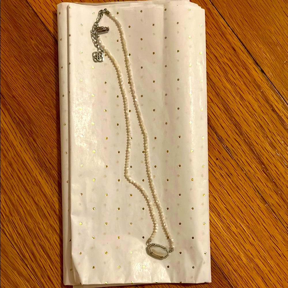 Kendra Scott Silver and White Pearl Necklace